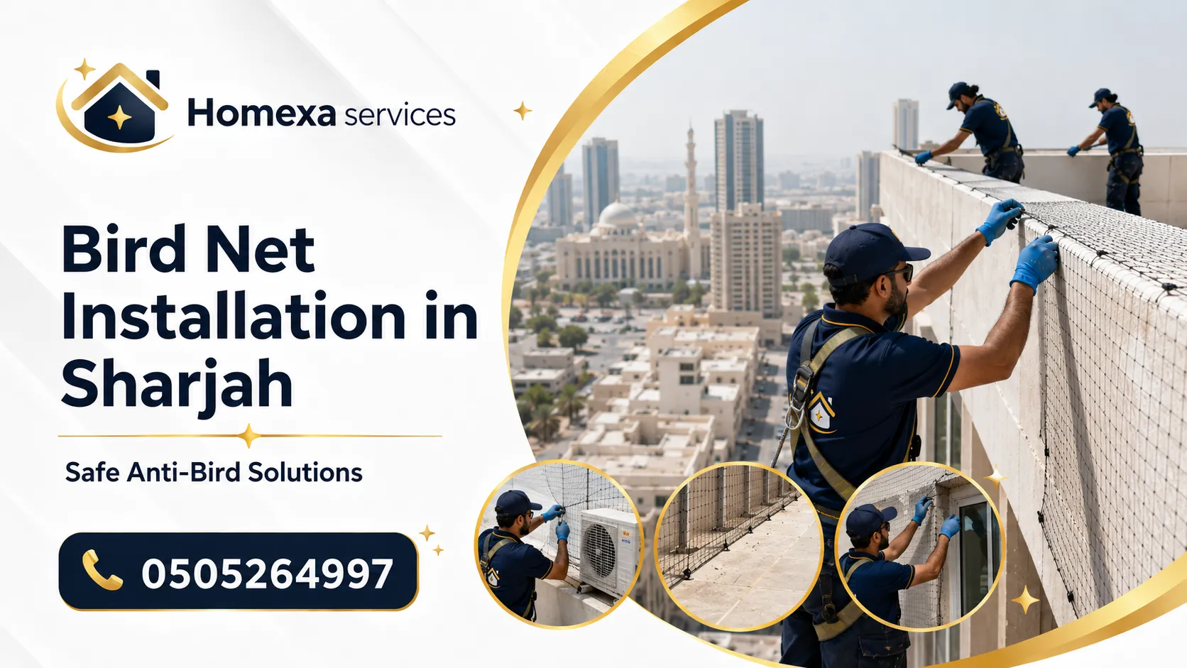 Bird Net Installation for balconies in Sharjah