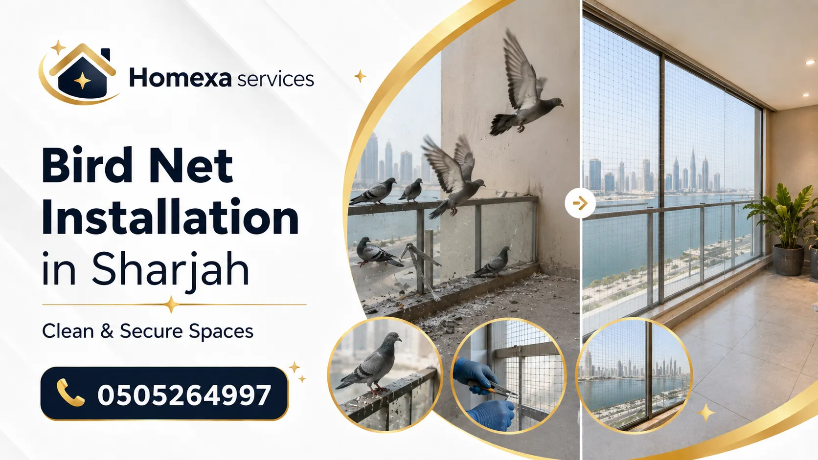 Book Bird Net Installation in Sharjah with Homexa Services