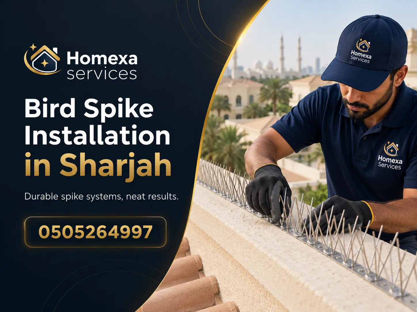 Professional Bird Spike Installation in Sharjah for balconies walls windows and building ledges