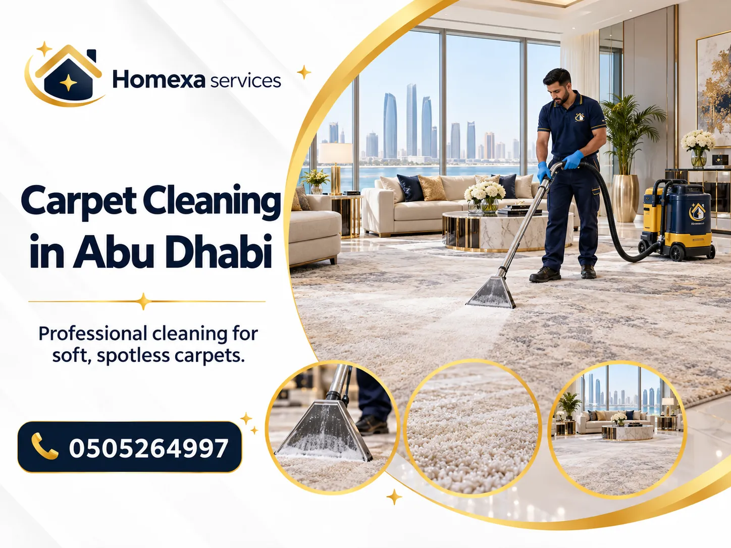 Carpet Cleaning in Abu Dhabi with carpet stain treatment and fibre cleaning