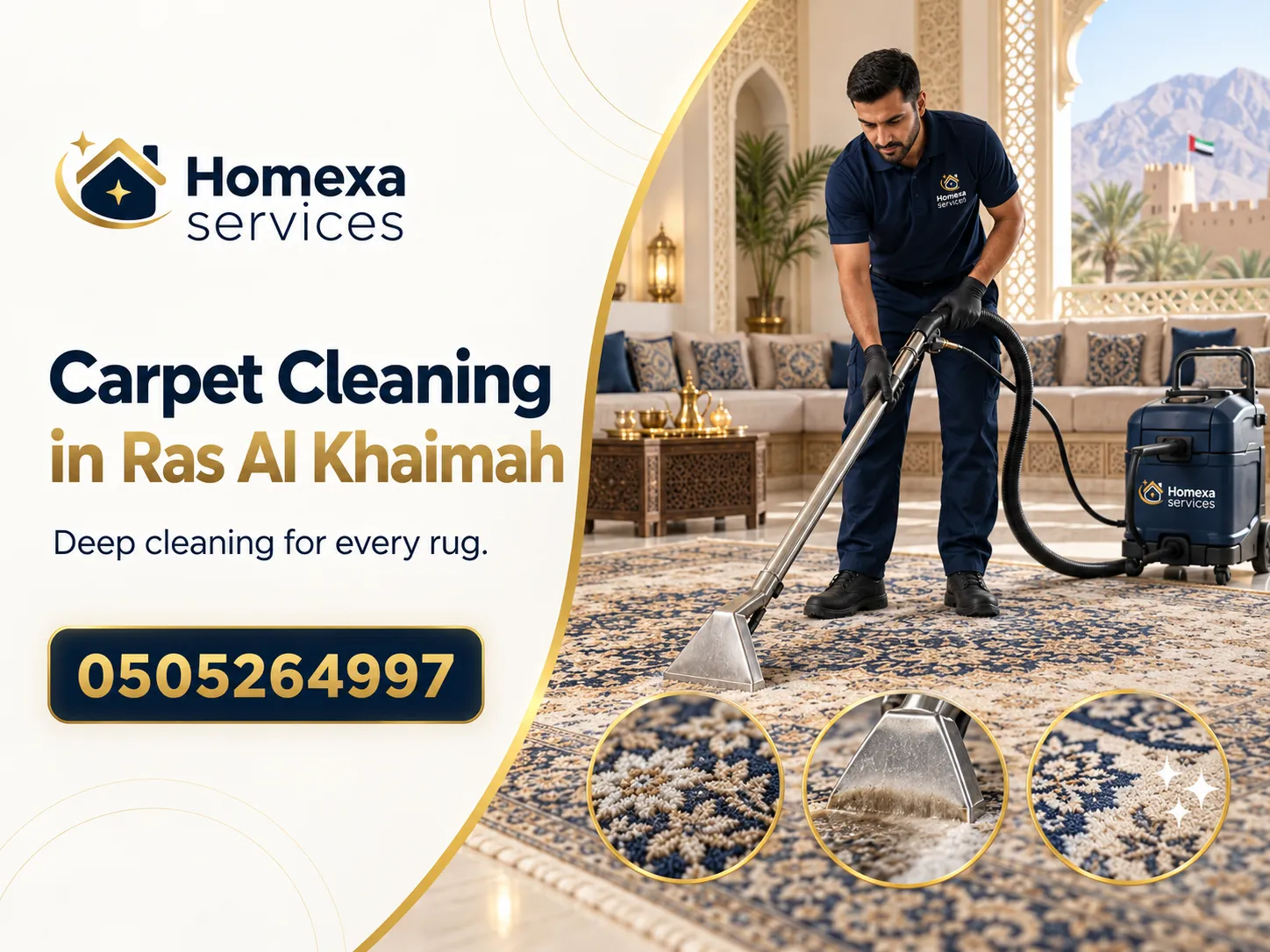 Deep Carpet Cleaning in Ras Al Khaimah for stains dust and traffic areas