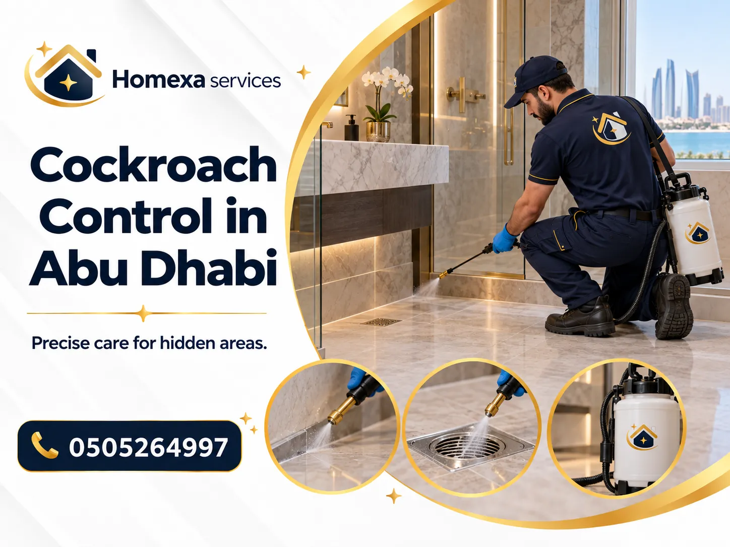 Cockroach Control in Abu Dhabi for homes villas apartments and commercial properties