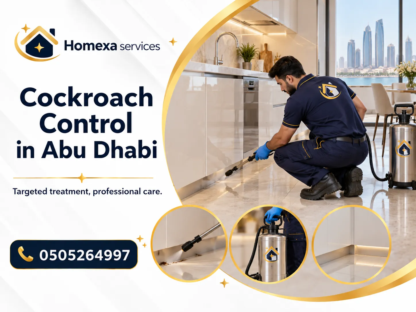 Cockroach Control in Abu Dhabi service for homes villas and apartments
