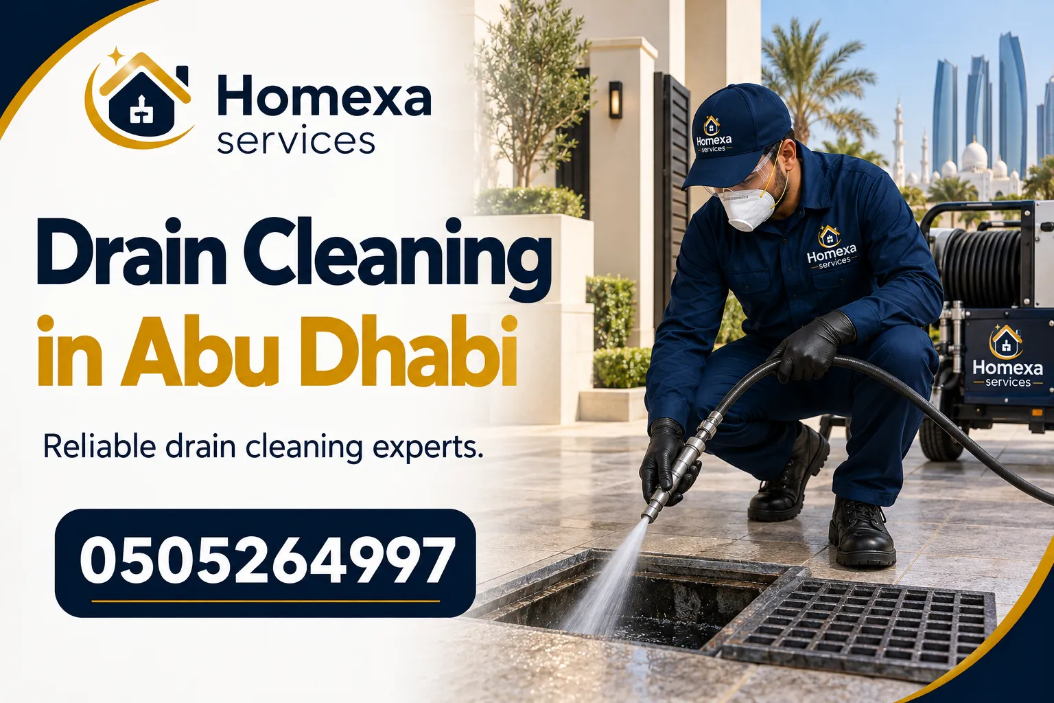 Drain Cleaning in Abu Dhabi for blocked and slow drainage lines