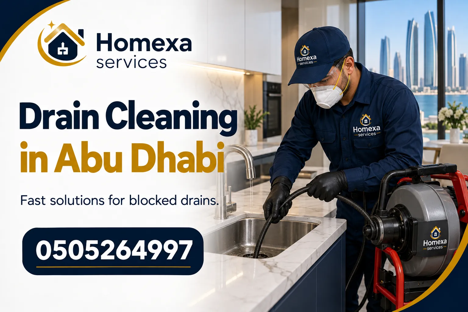 Drain Cleaning in Abu Dhabi process and blocked pipe inspection