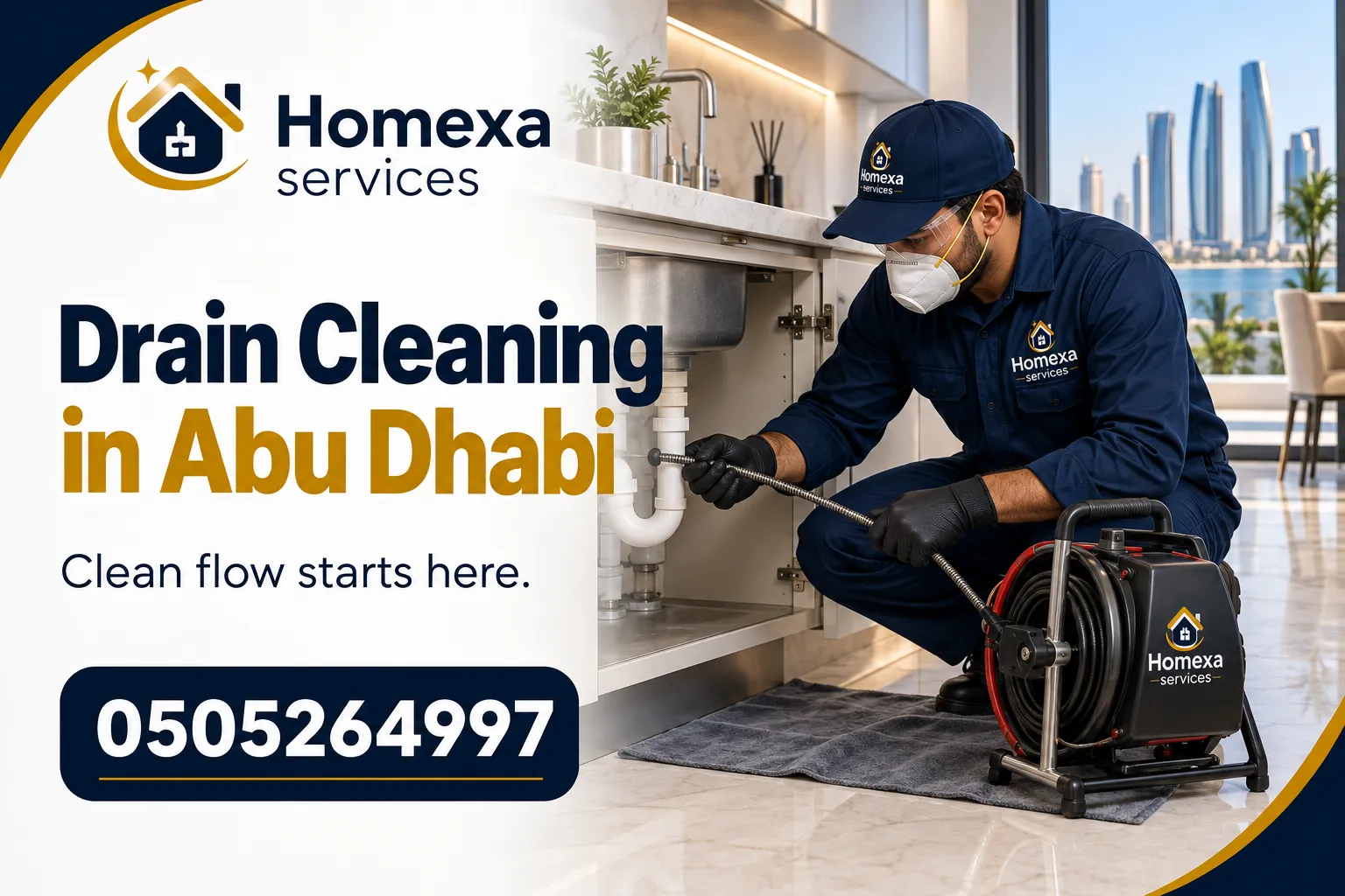Drain Cleaning in Abu Dhabi for wastewater backup and blocked drains
