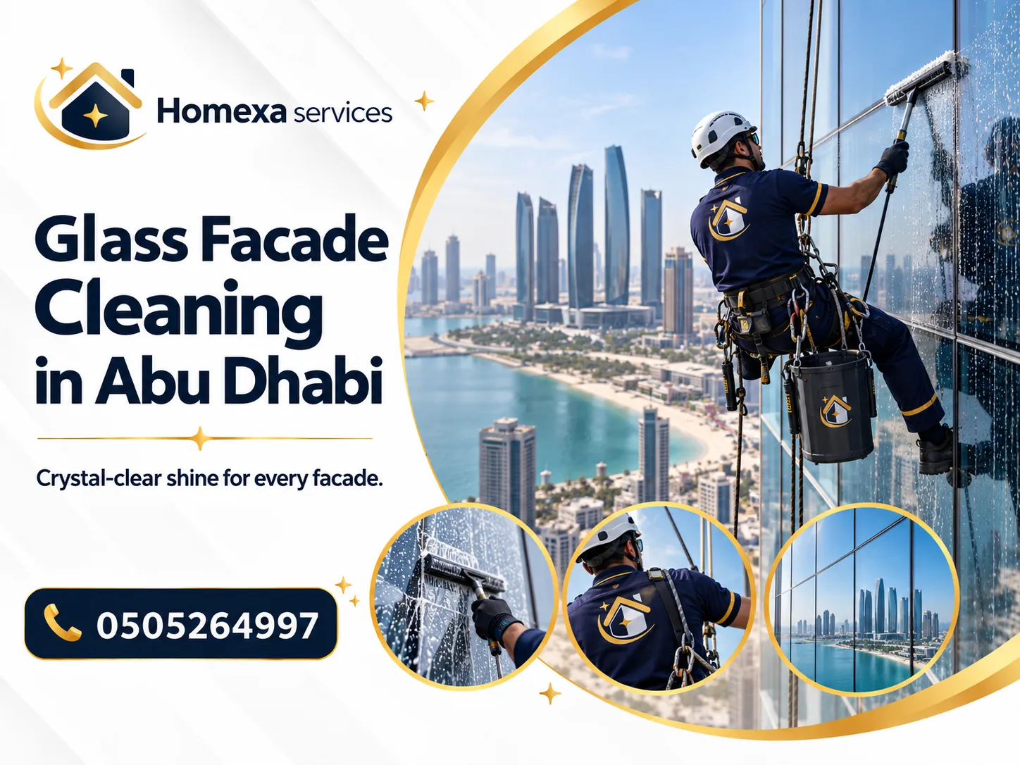 Glass Facade Cleaning in Abu Dhabi exterior glass cleaning and final review