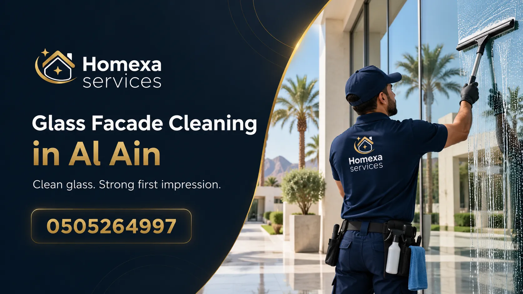 Glass Facade Cleaning in Al Ain by Home Xa Services
