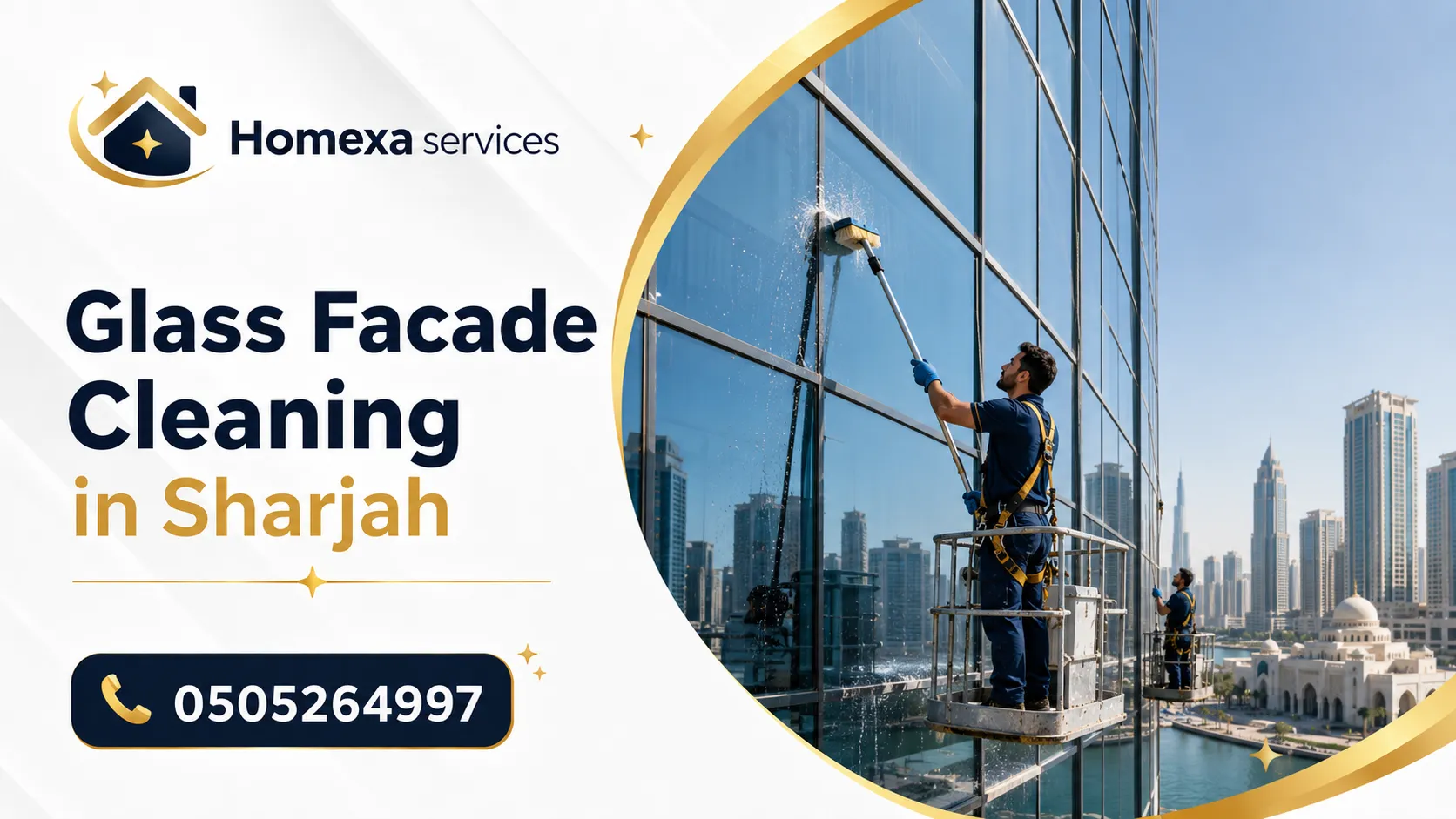 Glass Facade Cleaning in Sharjah by Home Xa Services