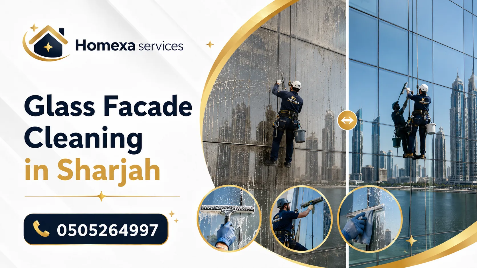 Book Glass Facade Cleaning in Sharjah with Home Xa Services
