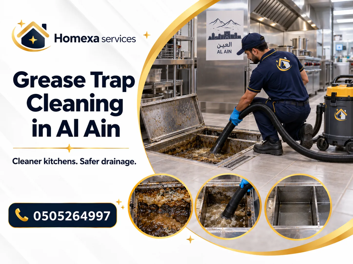 Grease Trap Cleaning in Al Ain for restaurants and commercial kitchens