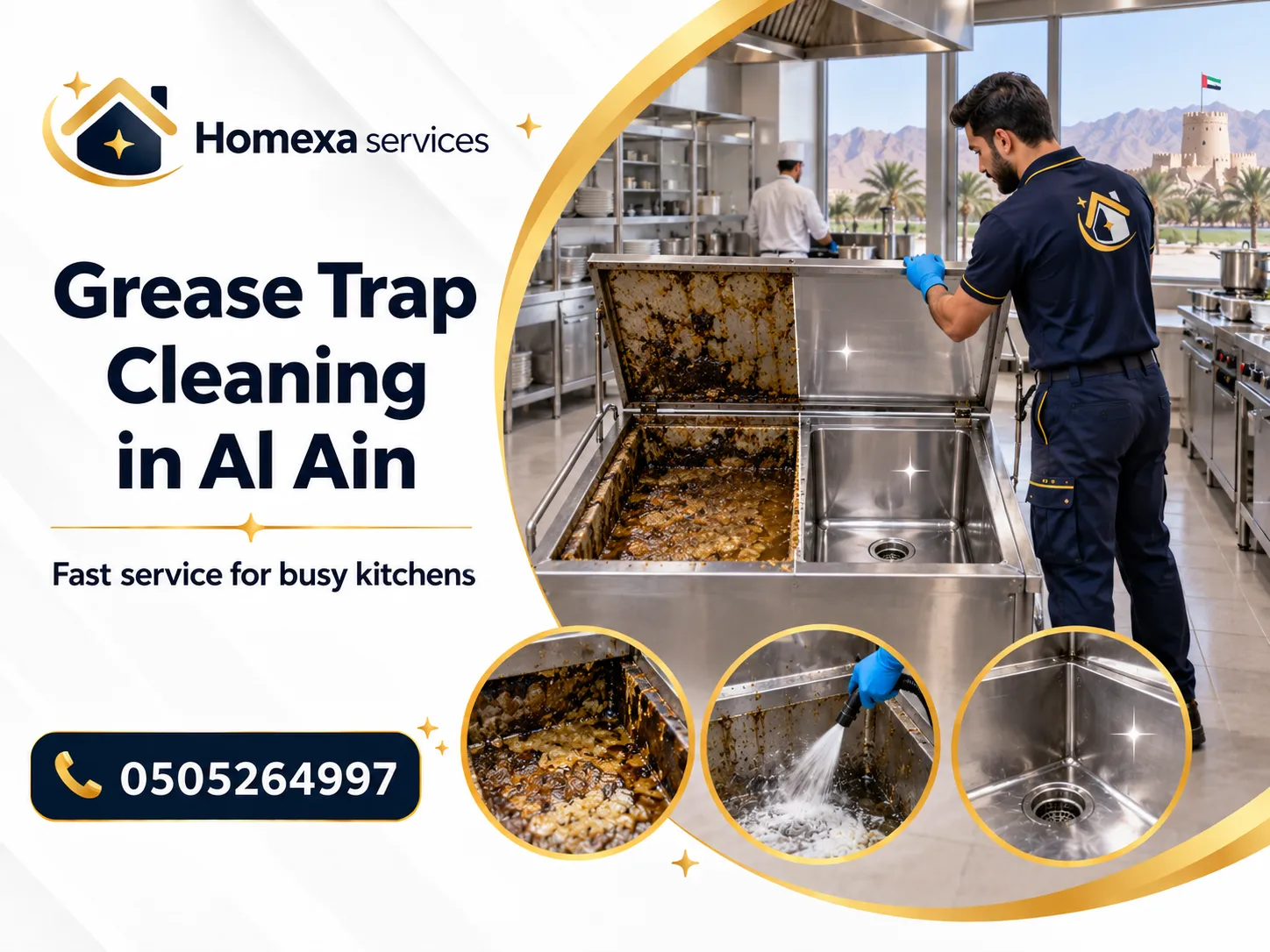 Grease Trap Cleaning in Al Ain removing grease and sludge
