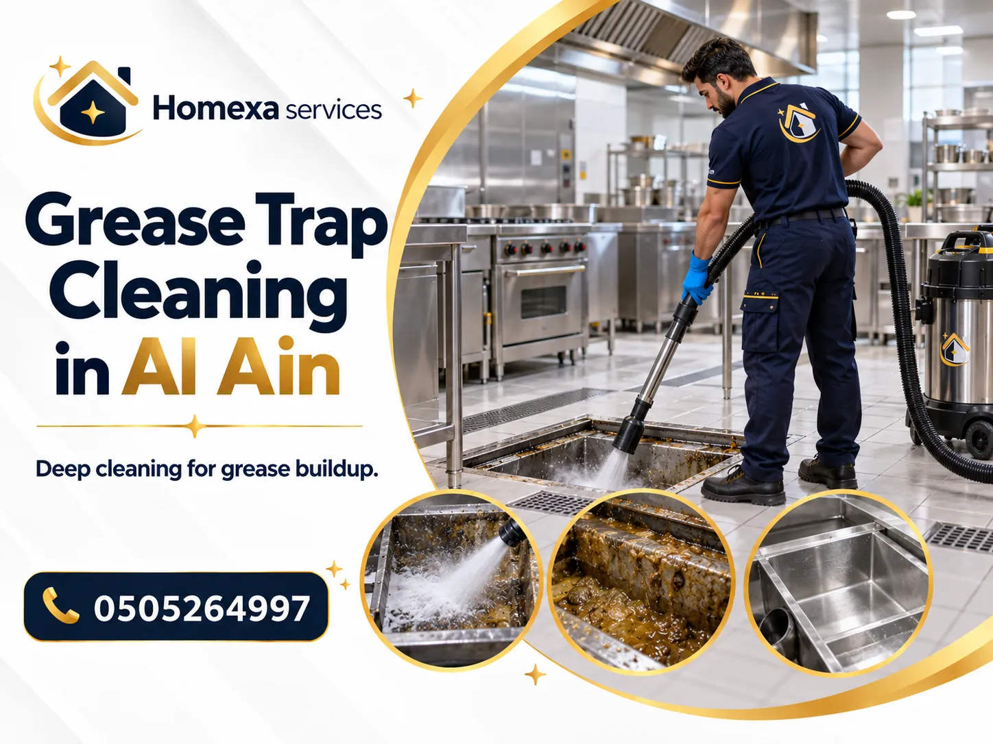 Grease Trap Cleaning in Al Ain after grease and sludge removal