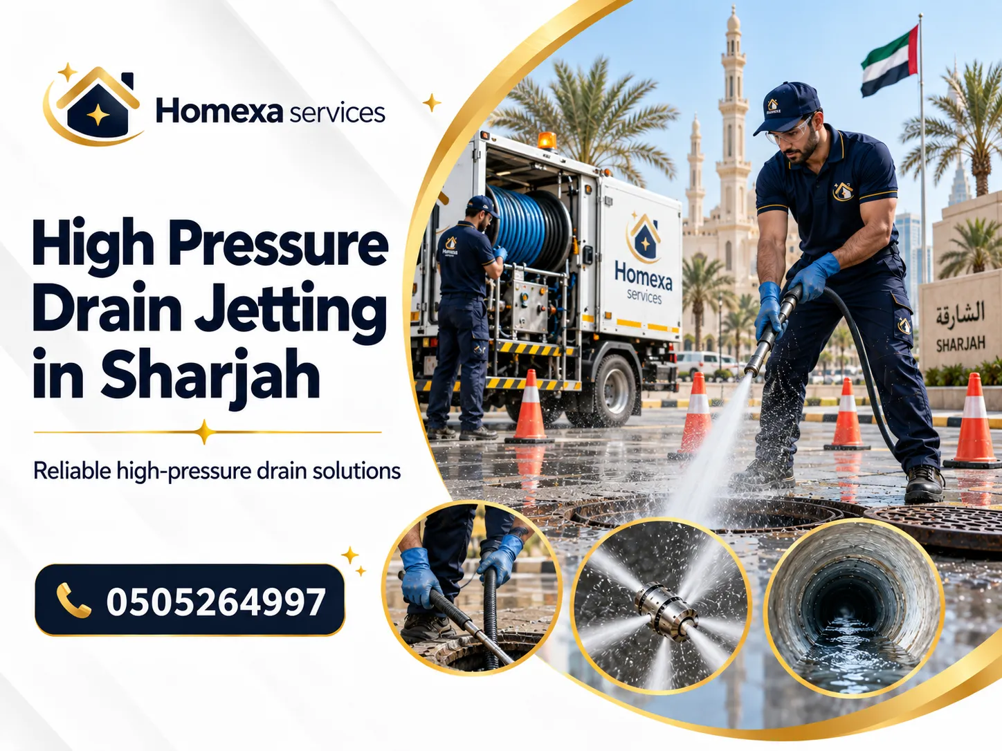 Book High Pressure Drain Jetting in Sharjah with Home Xa Services