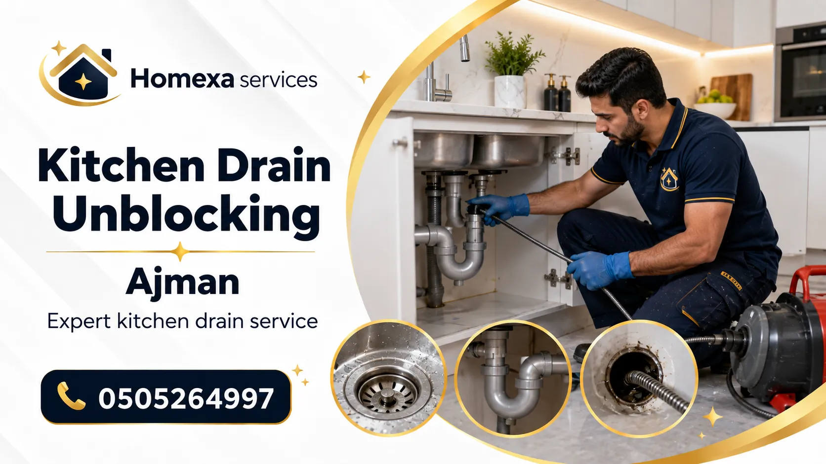 Kitchen Drain Unblocking in Ajman to improve kitchen sink drainage