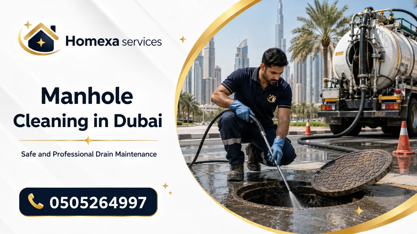 Manhole Cleaning in Dubai for sludge debris and blocked drainage manholes