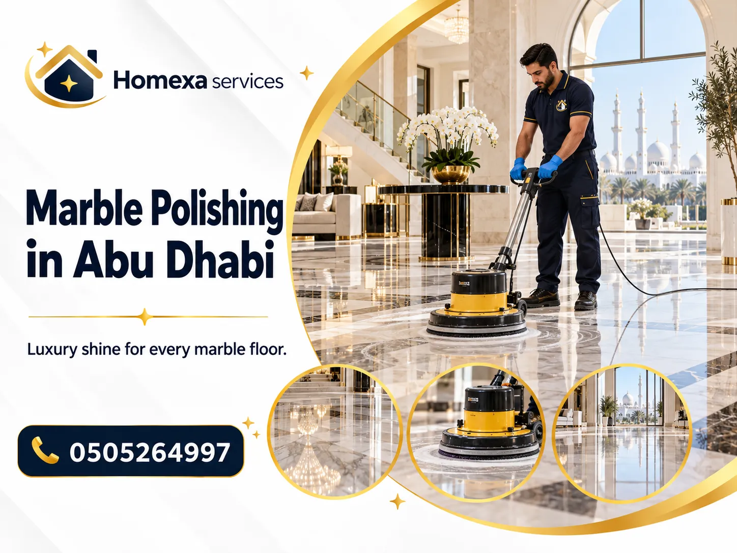 Diamond marble grinding and Marble Polishing in Abu Dhabi