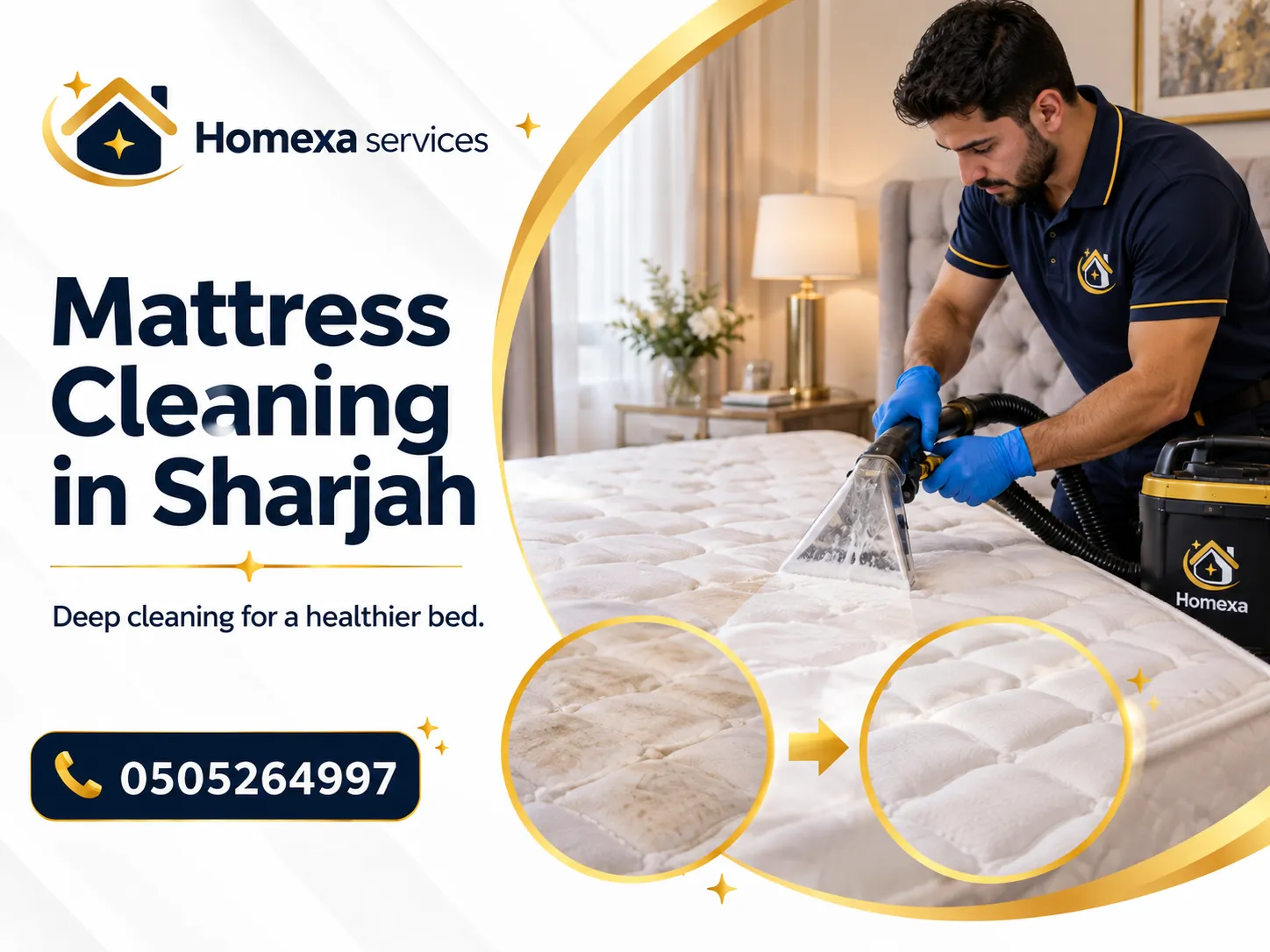 Mattress Cleaning in Sharjah process for dust removal stain treatment and fabric cleaning