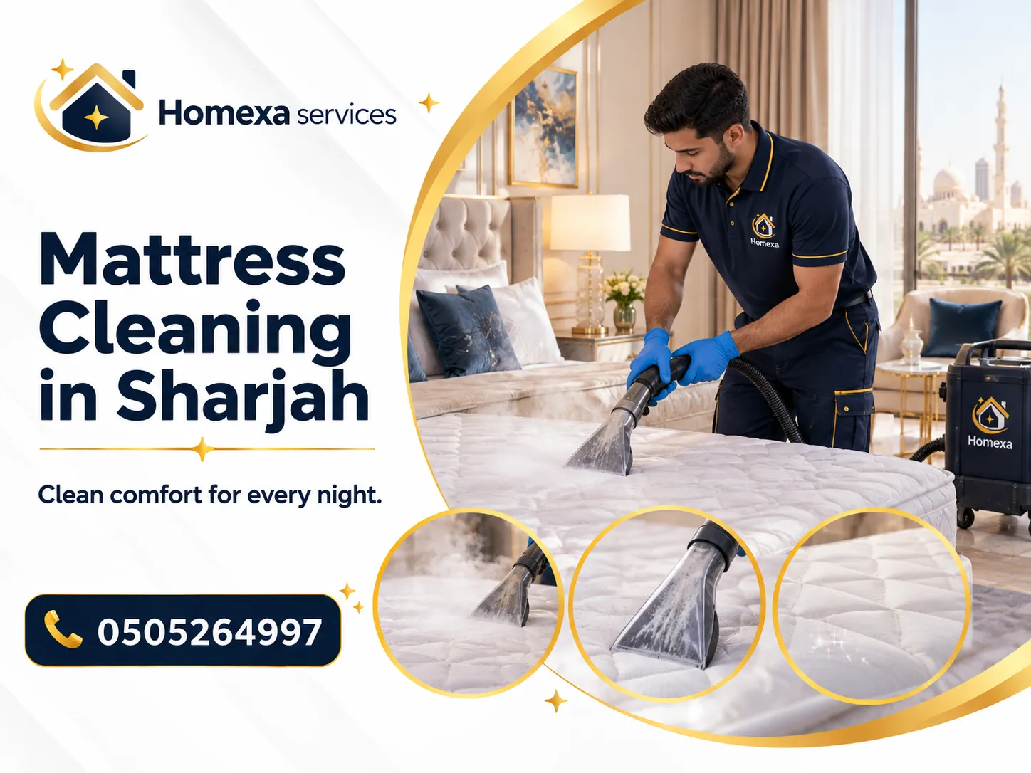 Mattress Cleaning in Sharjah plan according to mattress fabric stain type and condition