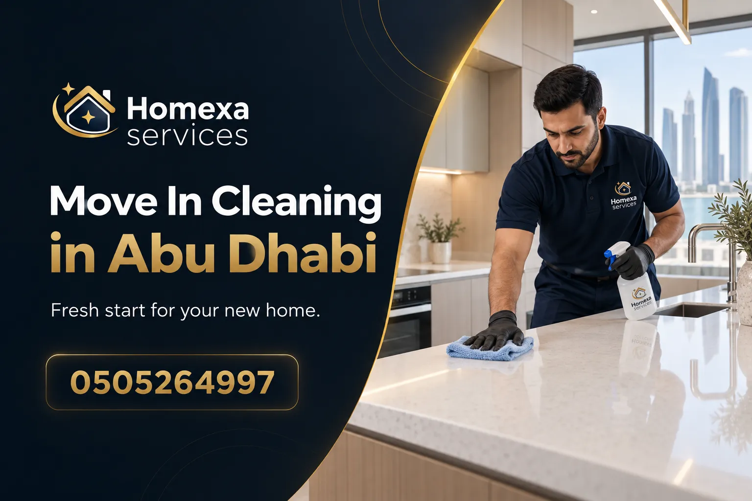 Floor cleaning before moving into a property in Abu Dhabi