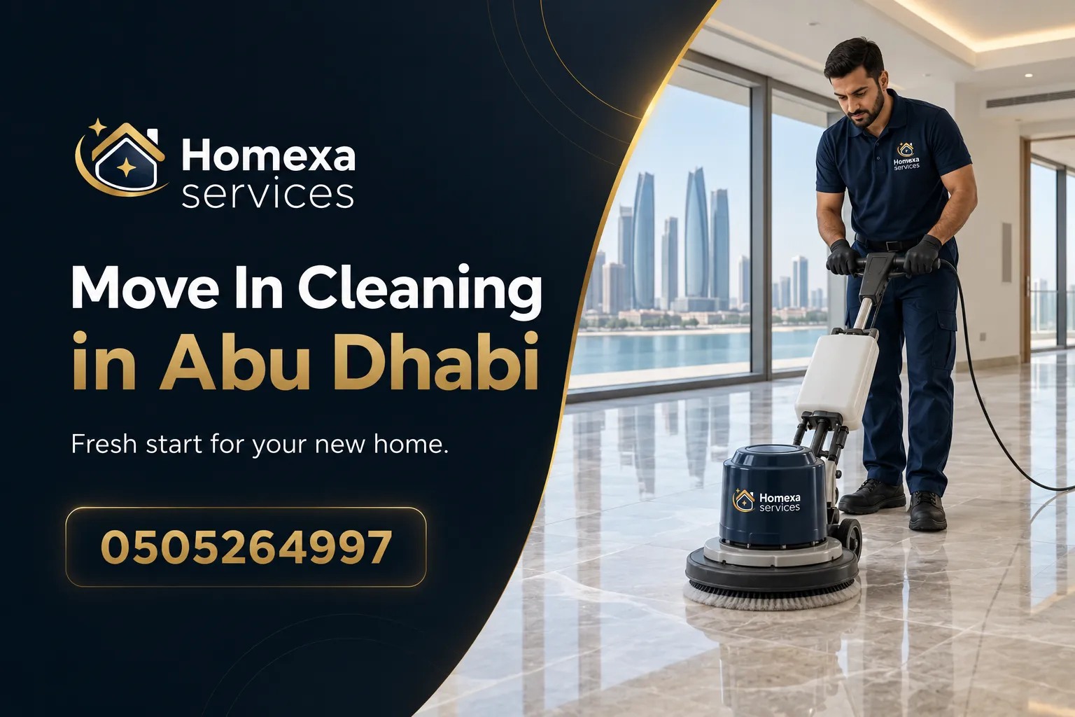 Empty property Move-In Cleaning in Abu Dhabi before furniture delivery