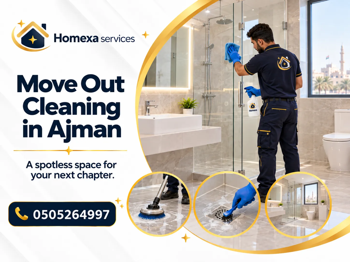 Move Out Cleaning in Ajman for apartments villas and homes after furniture removal