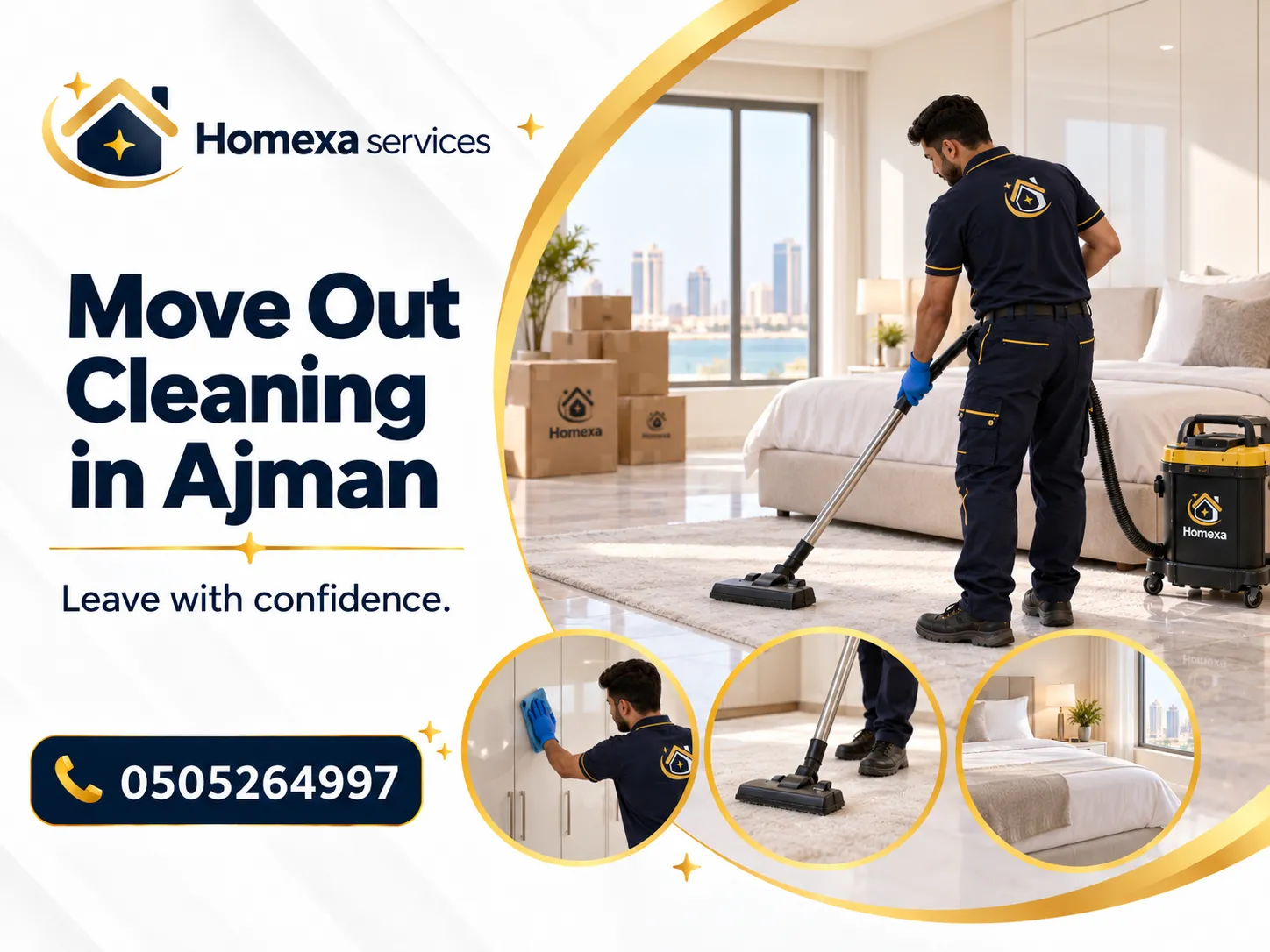 Move Out Cleaning in Ajman preparing an empty property for inspection and handover