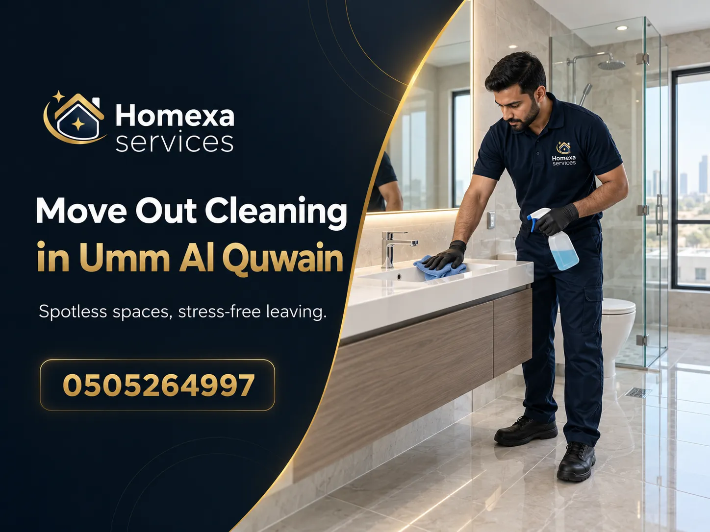 Professional Move-Out Cleaning in Umm Al Quwain inside an empty property