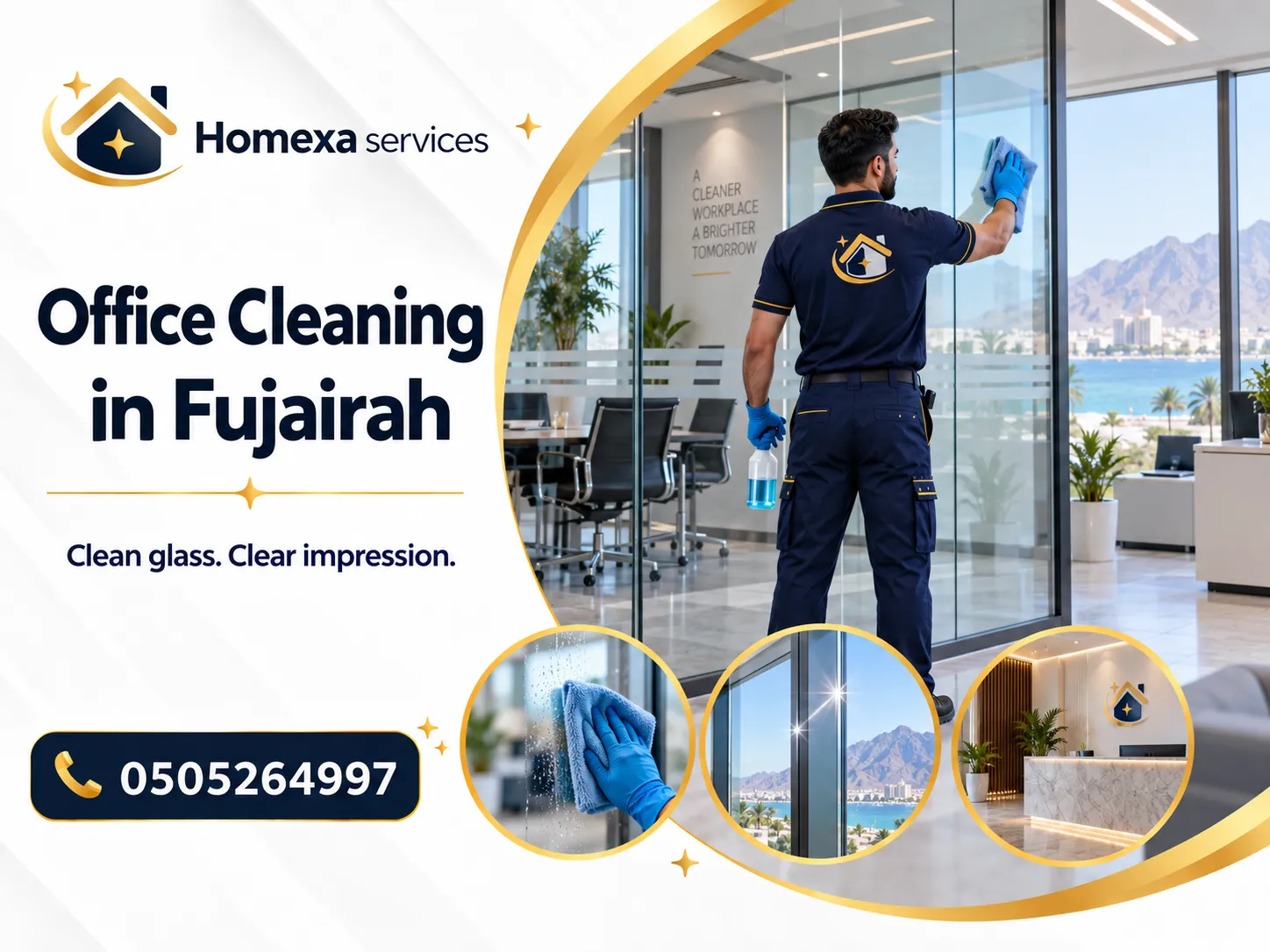 Office Cleaning in Fujairah for workspaces meeting rooms and corridors