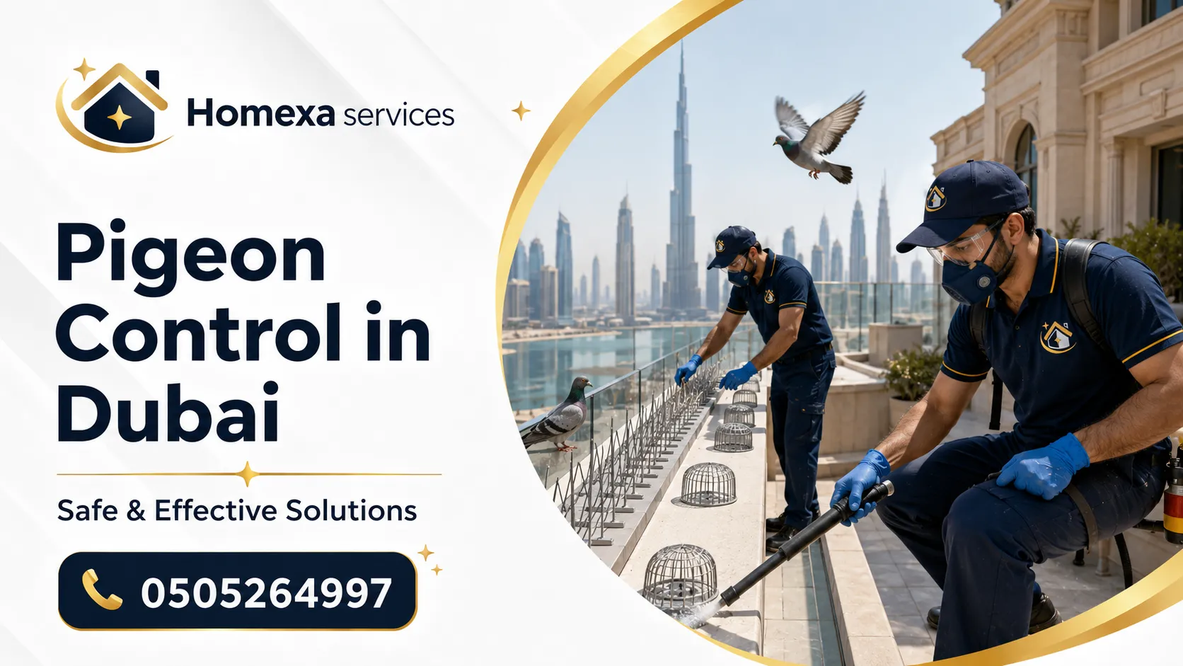 Pigeon Control in Dubai by Homexa Services