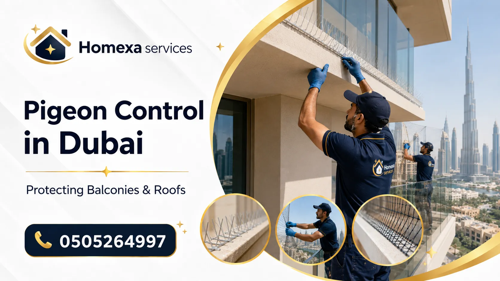Book Pigeon Control in Dubai with Homexa Services