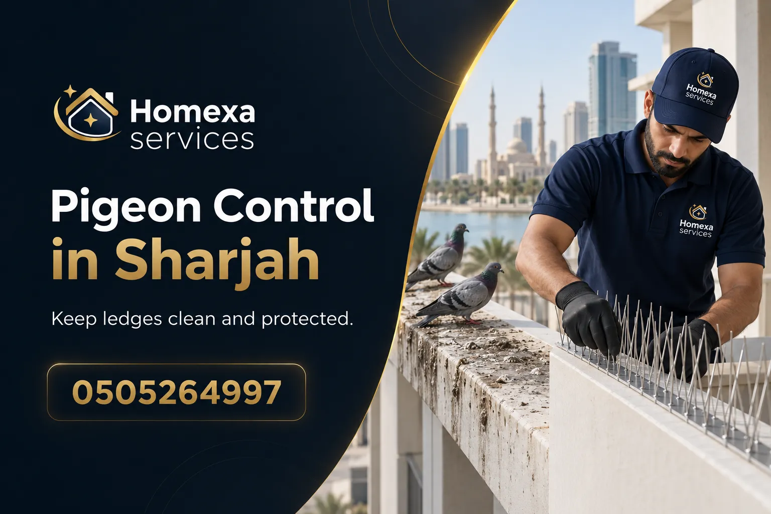 Access and installation work for Pigeon Control in Sharjah