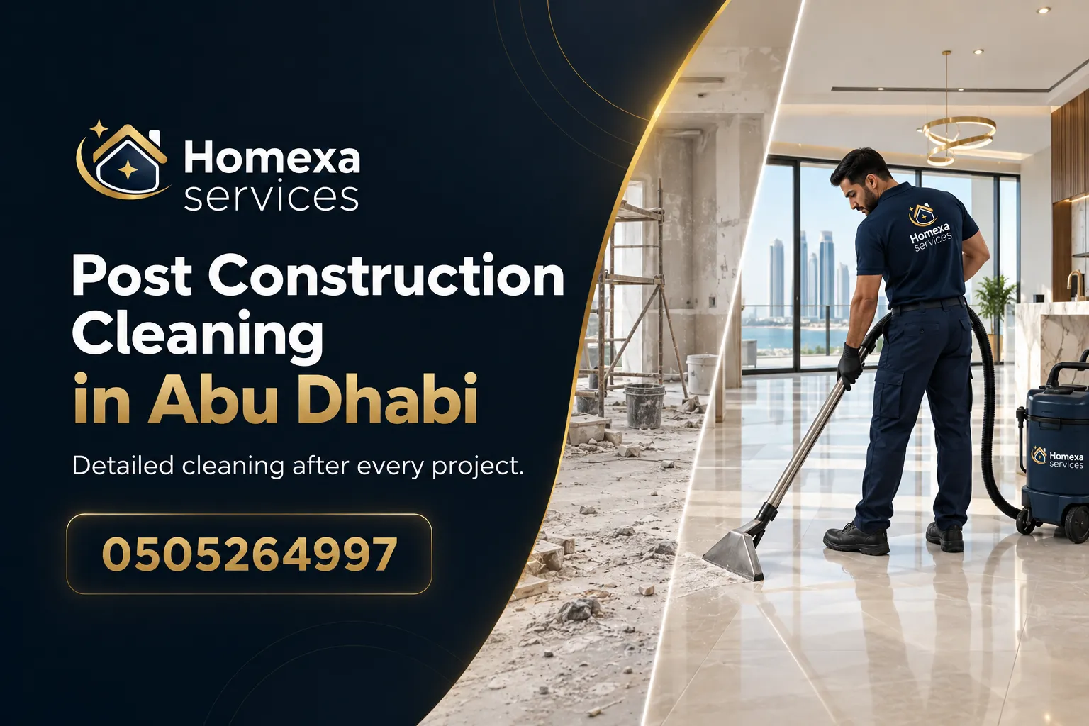 Final Post Construction Cleaning in Abu Dhabi before handover or move in