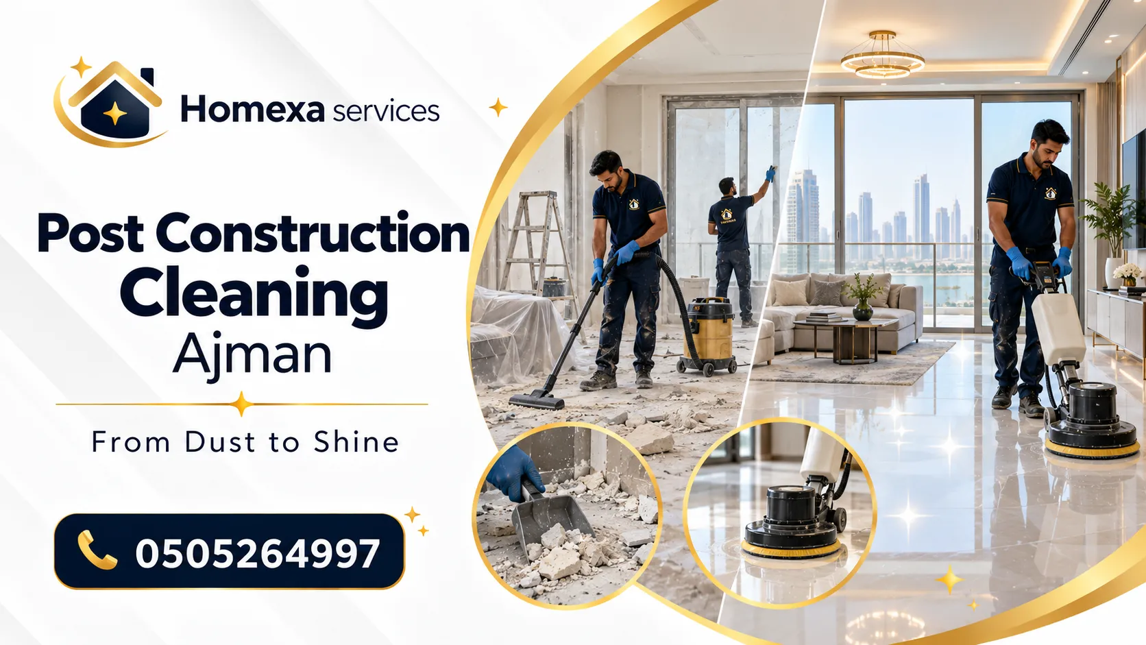 Book Post Construction Cleaning in Ajman with Home Xa Services