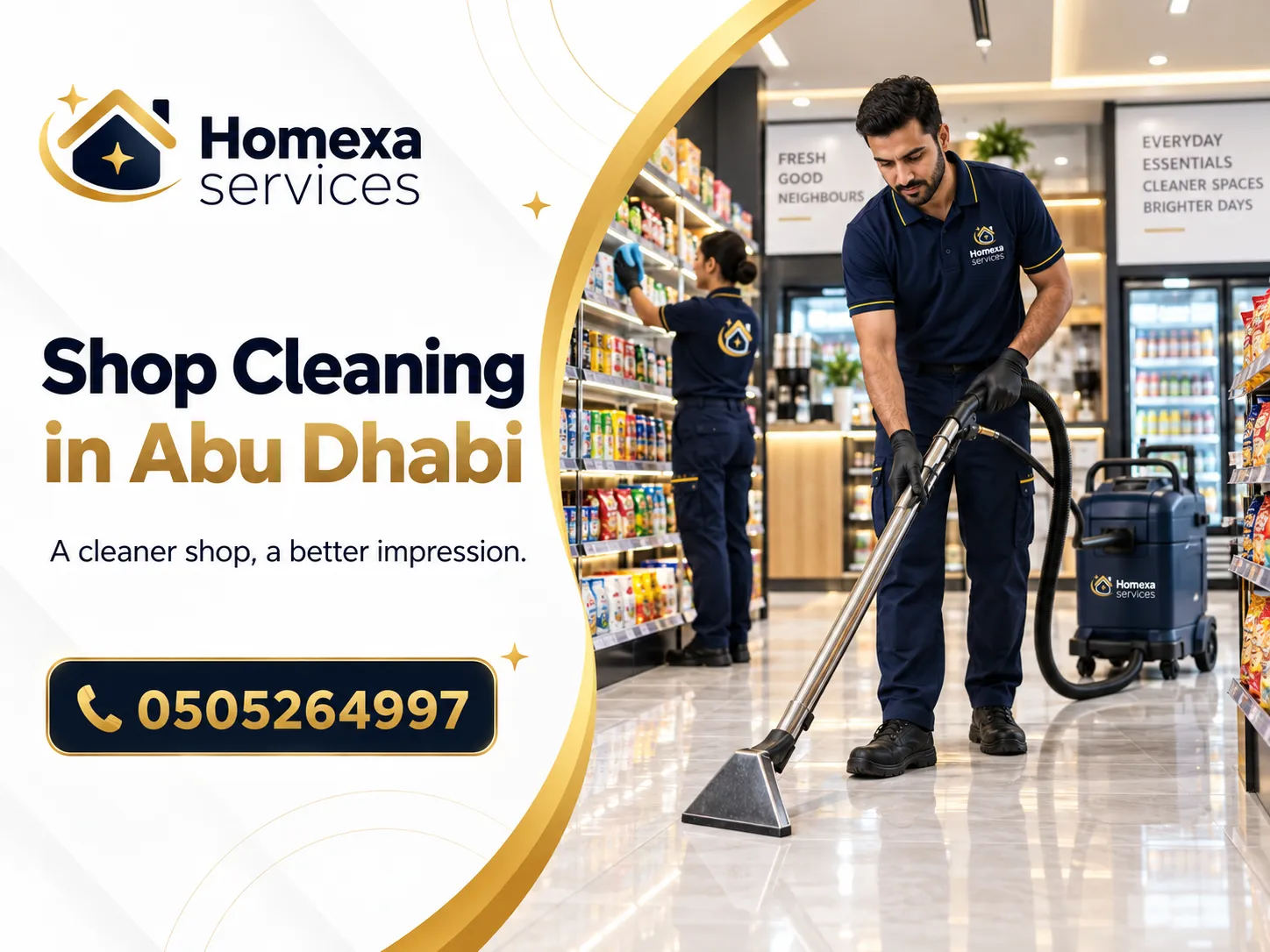 Shop floor cleaning in Abu Dhabi for retail stores entrances and customer walkways