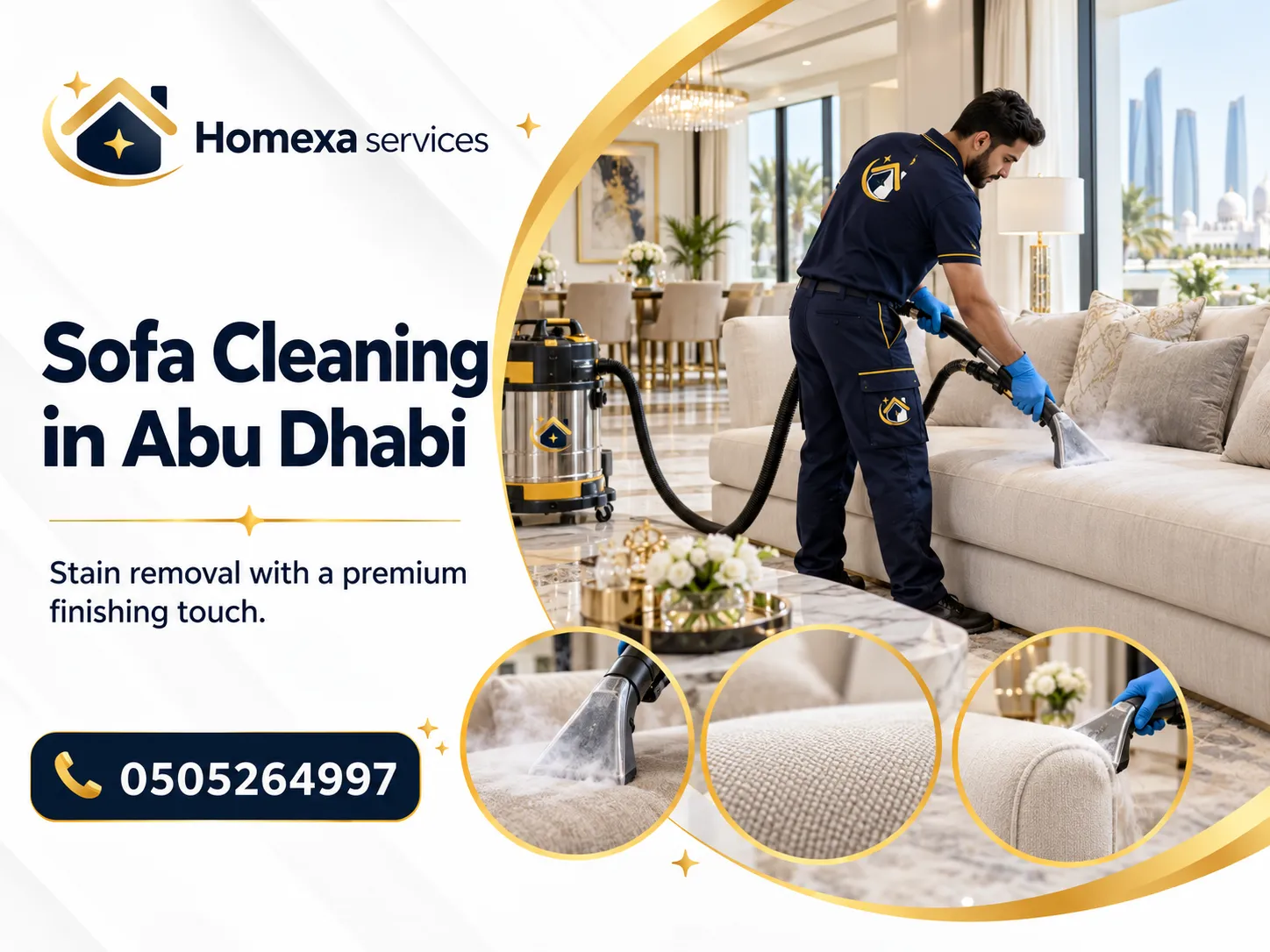 Deep Sofa Cleaning in Abu Dhabi for seats couches and majlis upholstery