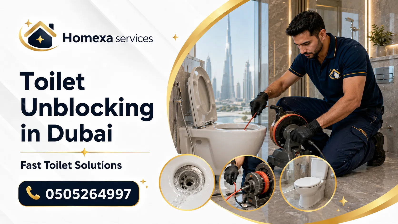 Toilet Unblocking in Dubai for blocked toilets and slow toilet drainage