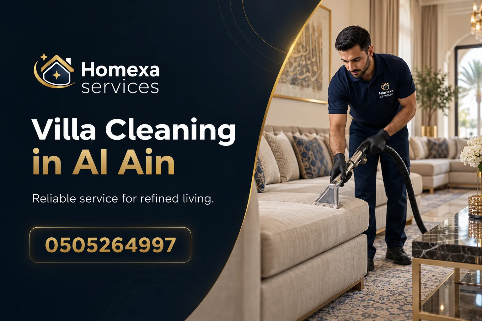 Majlis and living room Villa Cleaning in Al Ain