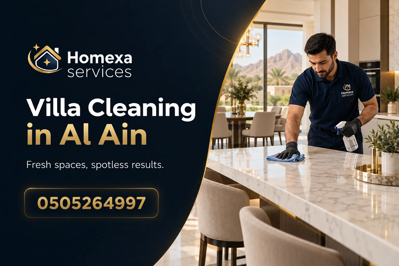 Villa Cleaning in Al Ain team completing detailed villa cleaning