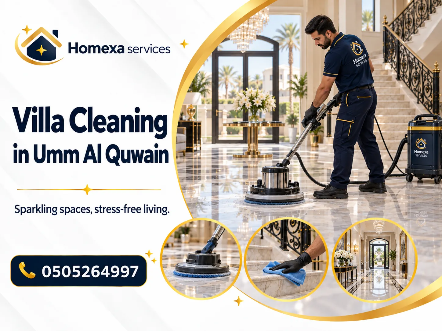 Villa Cleaning in Umm Al Quwain for bedrooms kitchens bathrooms and floors