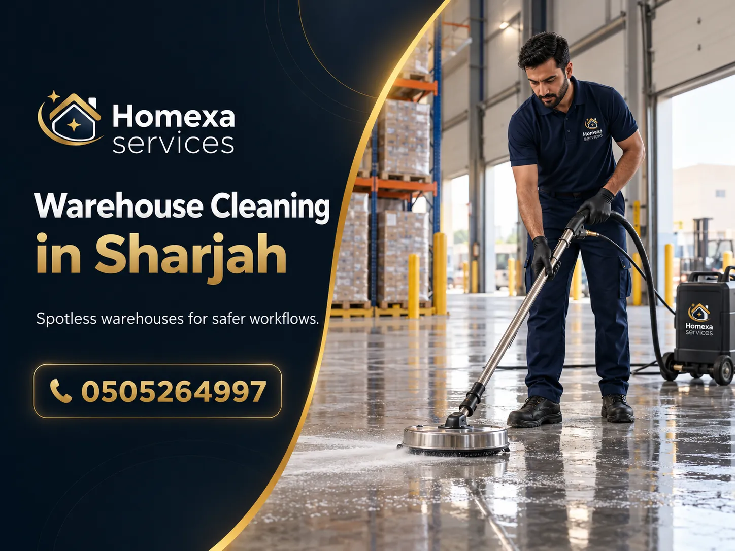 Large Warehouse Cleaning in Sharjah with planned cleaning zones