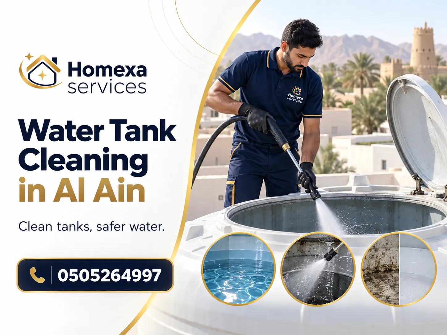 Water Tank Cleaning in Al Ain for residential and villa water tanks