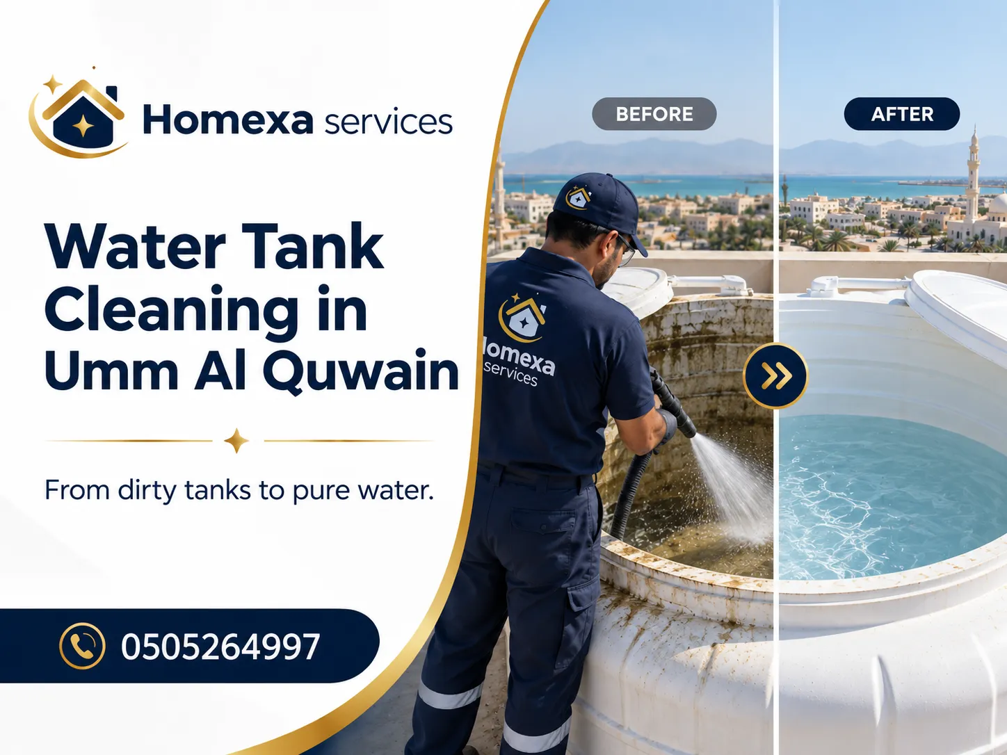 Final review after Water Tank Cleaning in Umm Al Quwain