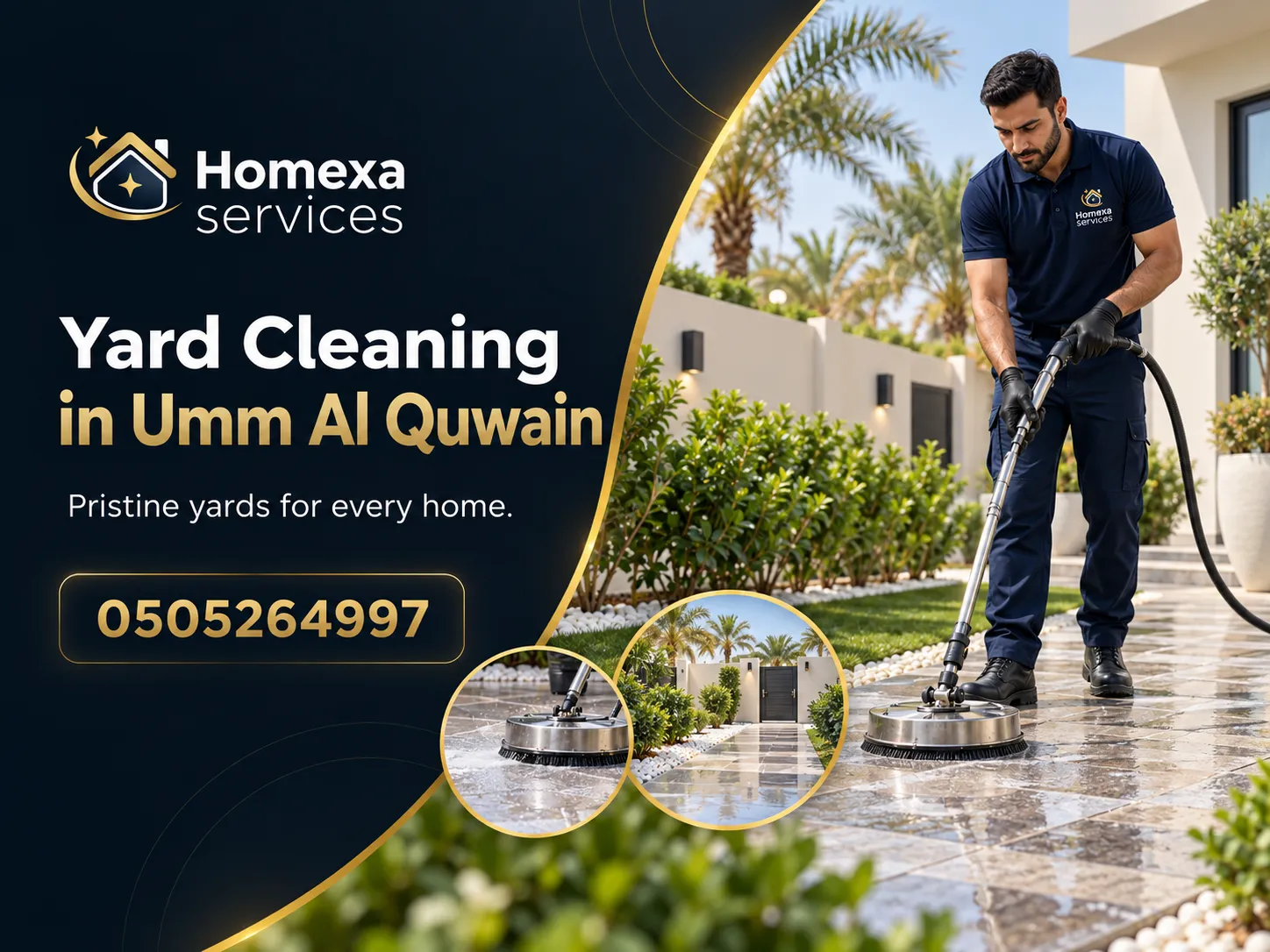 Site specific Yard Cleaning in Umm Al Quwain for villa courtyards and outdoor floors