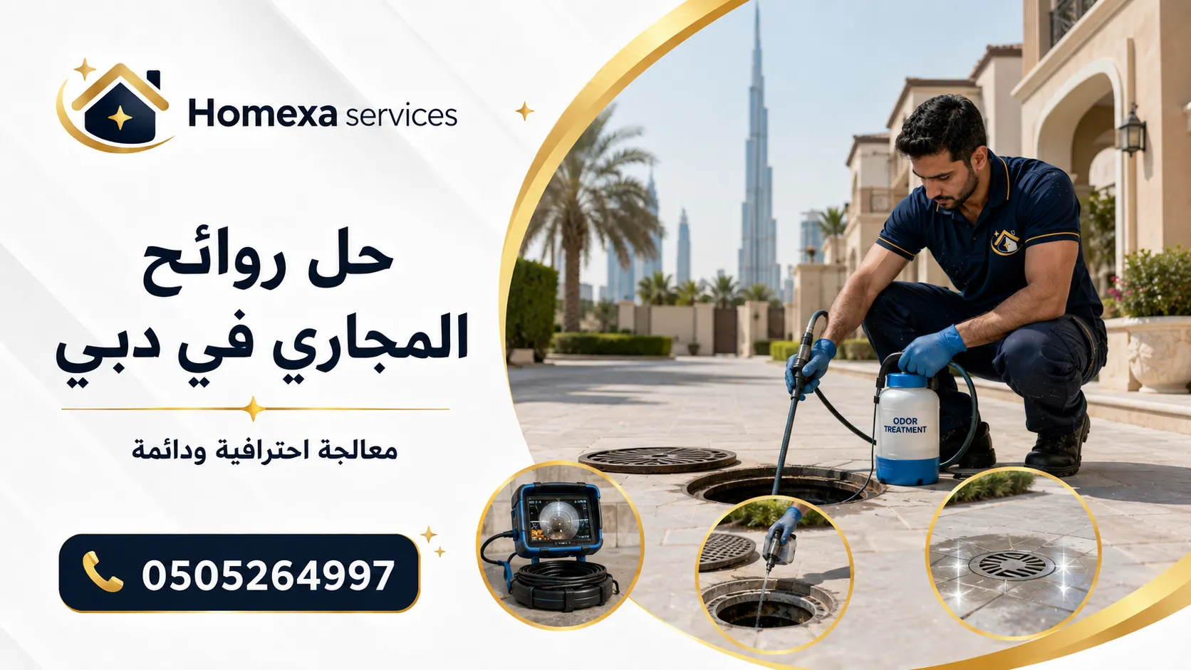 حجز خدمة إزالة روائح المجاري في دبي للمنازل والفلل والمطاعم