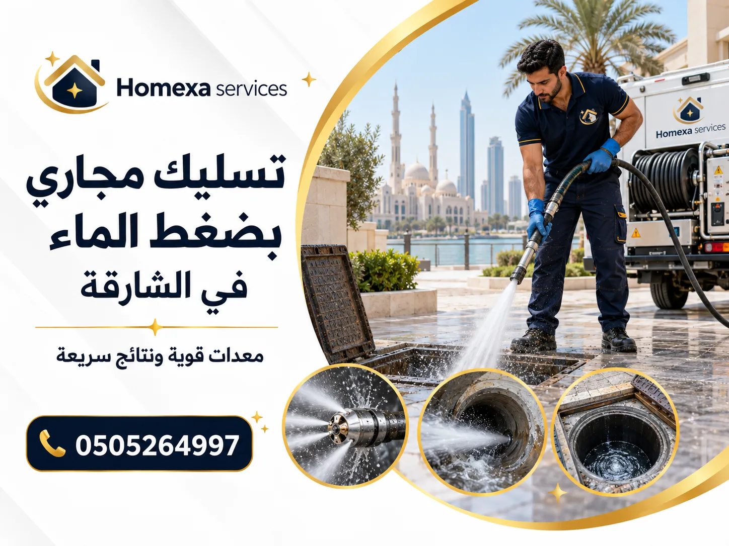 شركة تسليك مجاري بضغط الماء في الشارقة Home Xa Services