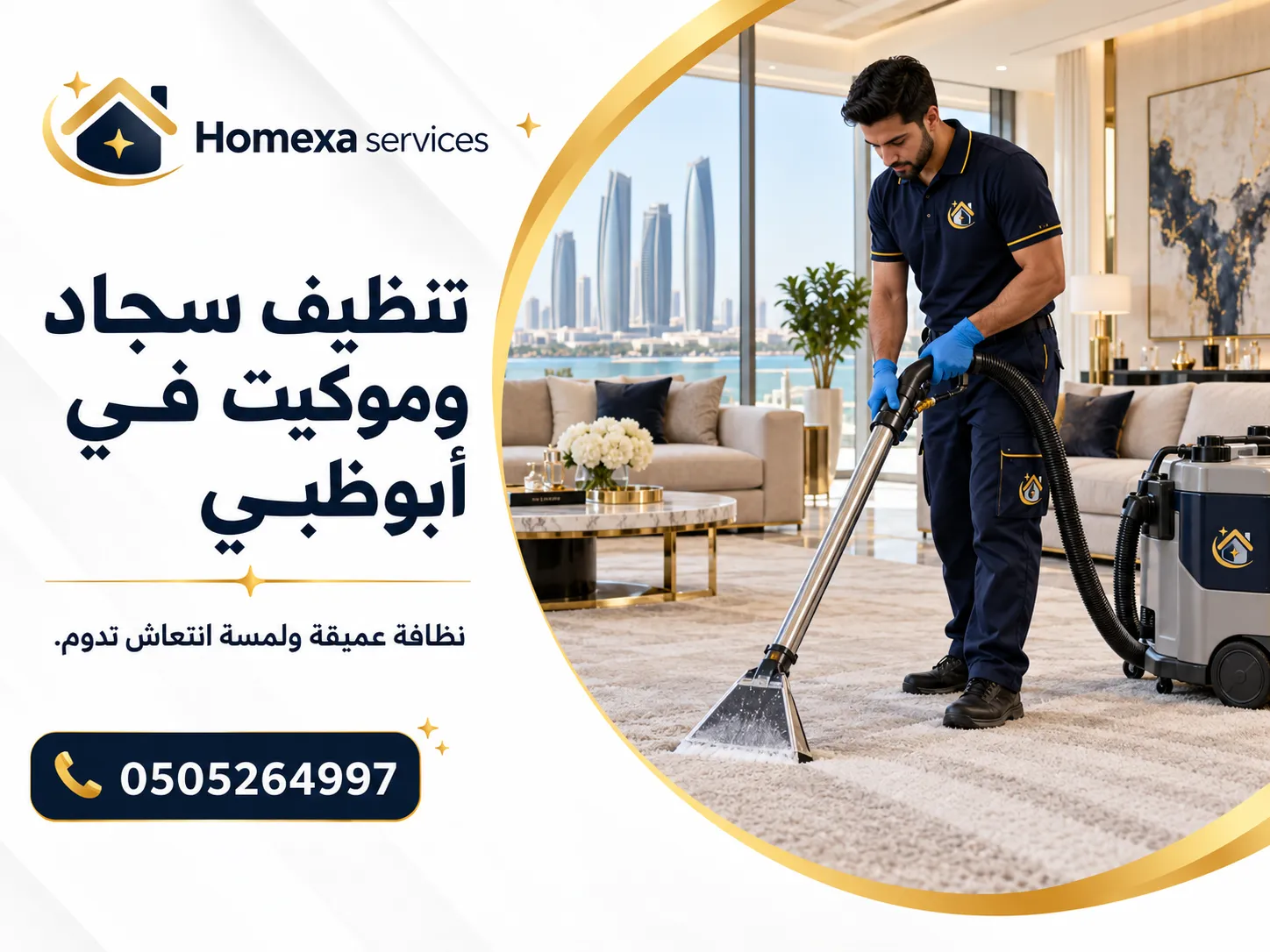 خدمة تنظيف سجاد وموكيت في أبوظبي من Home Xa Services