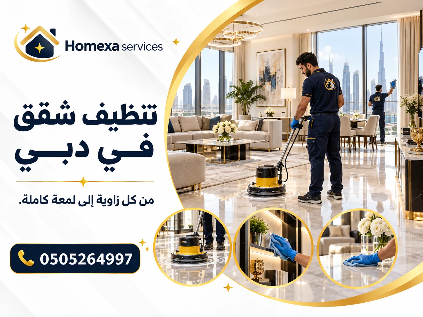 خطة تنظيف شقق في دبي حسب حالة الغرف والمطبخ والحمامات