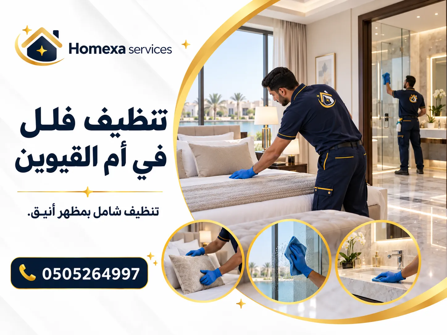 تنظيف فلل في أم القيوين وخدمة تنظيف فيلا شاملة