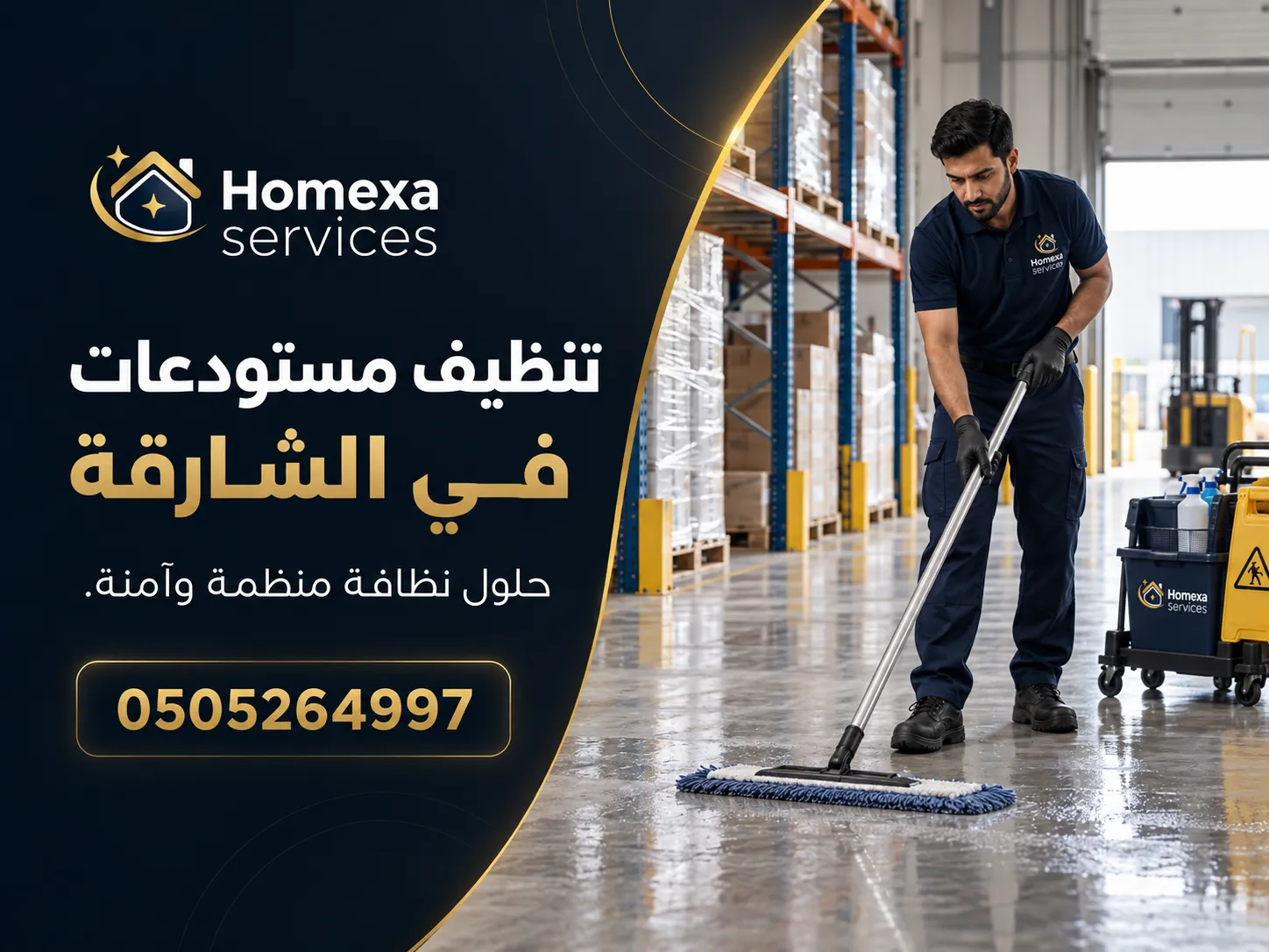 تنظيف مستودعات في الشارقة وإزالة الغبار وتنظيف الأرضيات والممرات